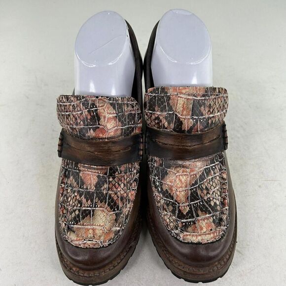 Freebird By Steven Bristol Brown Snakeskin Chunky Bootie US 8 Wester Boho Heel - Picture 4 of 10